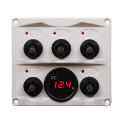 Talamex - SWITCH PANEL WHITE WITH VOLTAGE GAUGE 12/24V - 14.576.007